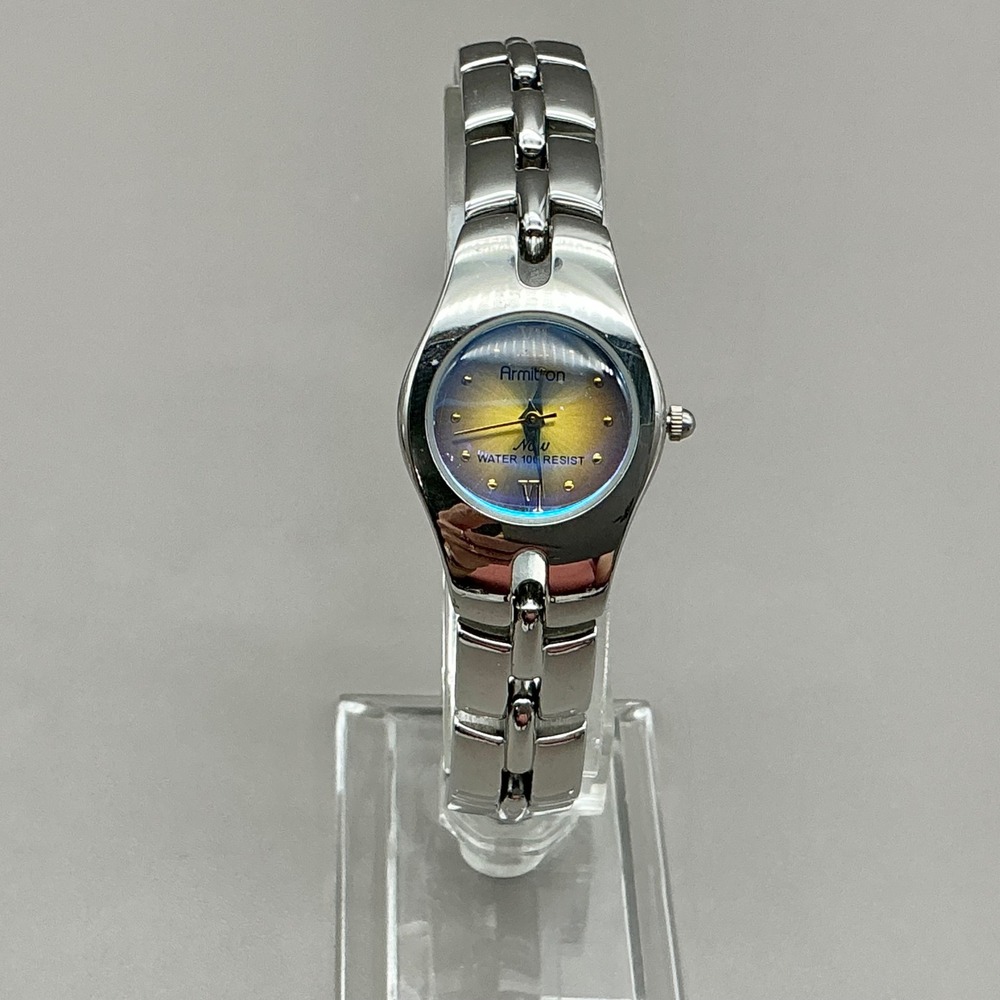 Armitron Watch Women's 75/2453T Silver Tone Iridescent Dial 22mm NEW BATTERY